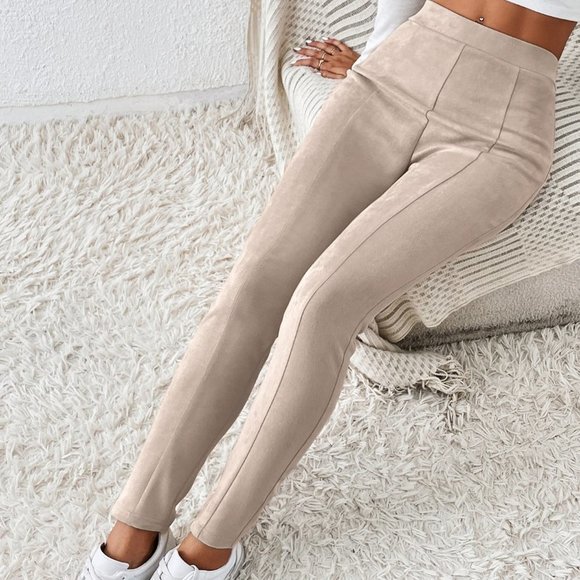 . Pants - Apricot Casual Womens Solid High Waist Leggings